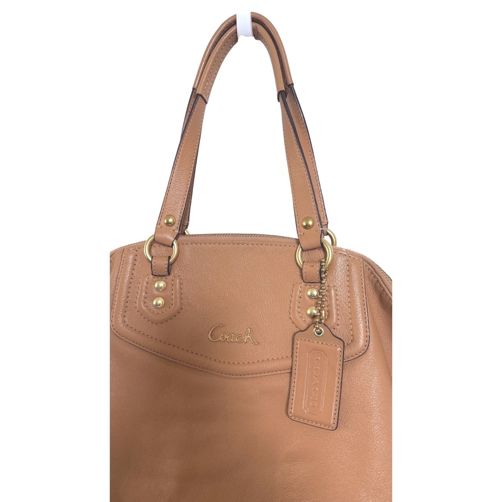 Coach Ashley Tan Camel Leather Satchel Crossbody Bag F23684 Gold Hardware - Picture 2 of 8